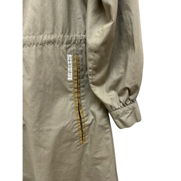 VTG SERGIO VALENTE SNAP UP ORANGE KHAKI TRENCH SPY DOWNTOWN TRENCH RETRO COAT SM - Picture 4 of 14